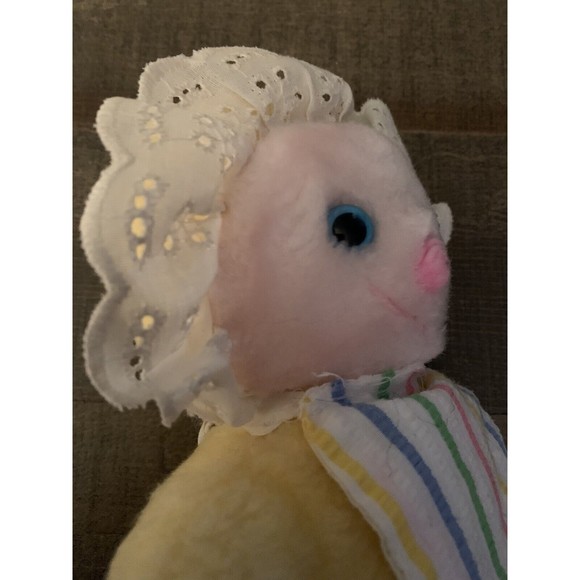 Bantam Plush Baby Doll Yellow Pink Face Blue Eyes 11" Vintage READ - Picture 6 of 9